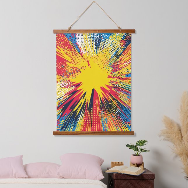 Tapisserie Suspendue Explosion d'art pop de style comique (3) (Chambre à coucher)