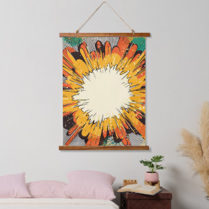 Tapisserie Suspendue Explosion d'art pop de style comique (6)
