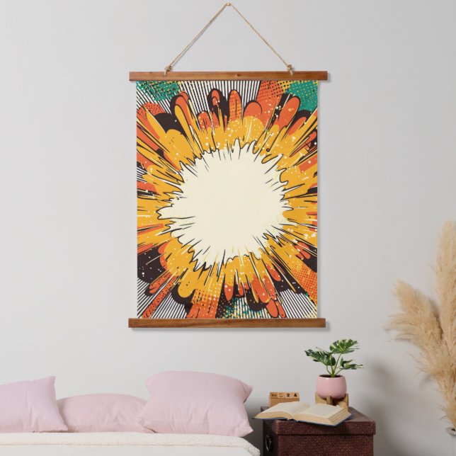Tapisserie Suspendue Explosion d'art pop de style comique (6) (Chambre à coucher)