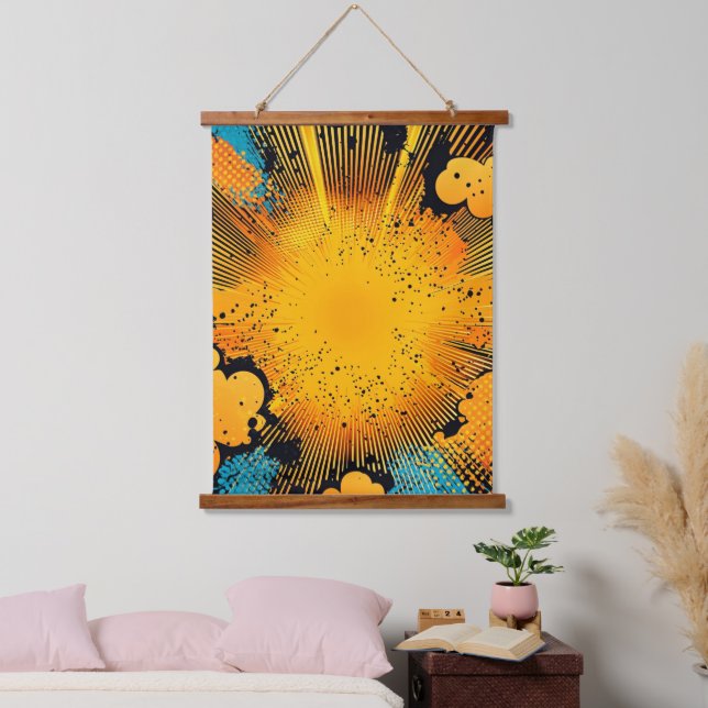 Tapisserie Suspendue Explosion d'art pop de style comique (8) (Chambre à coucher)