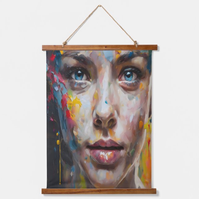 Tapisserie Suspendue Expression vidéo - Art Portrait Abstrait (Recto)