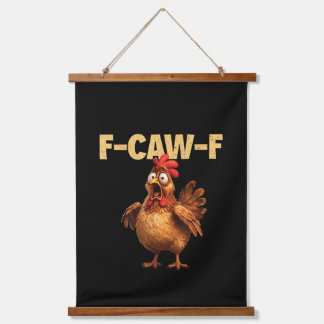 Tapisserie Suspendue F Caw F Funny Chicken Pun Dark Humor Sarcasm 