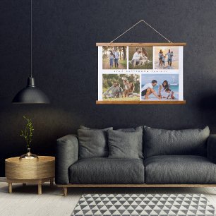 Tapisserie Suspendue Famille 5 Photo Collage Simple Moderne
