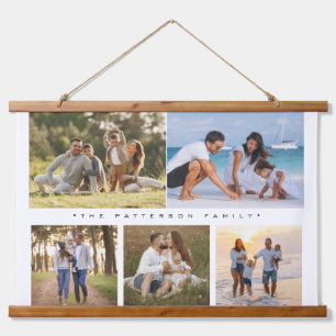 Tapisserie Suspendue Famille 5 Photo Collage Simple Moderne