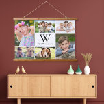 Tapisserie Suspendue Famille 6 Photo Collage Monogramme<br><div class="desc">Un collage photo moderne accroché à la tapisserie avec vos 6 photos préférées de famille,  amis,  petits-enfants,  animaux de compagnie,  souvenirs,  etc. Ajoutez votre nom et votre initiale de monogramme dans une typographie élégante.</div>