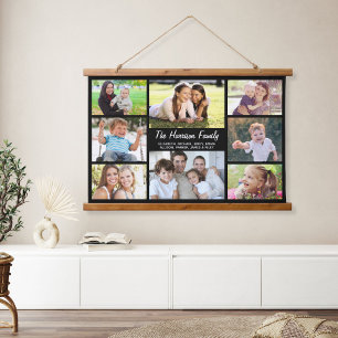 Tapisserie Suspendue Famille 8 Photo Collage noir