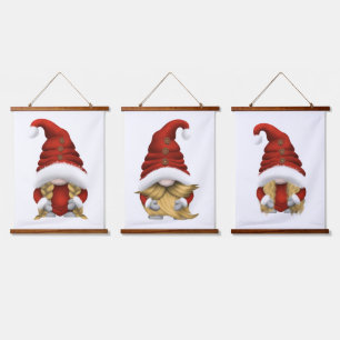 Tapisserie Suspendue Famille de Gnome de Noël aux Cheveux Blonds – Dess