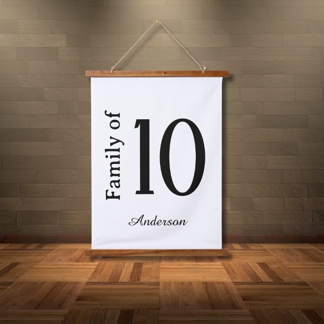 Tapisserie Suspendue Famille de "Numéro" Nom personnalisé (Créateur téléchargé)