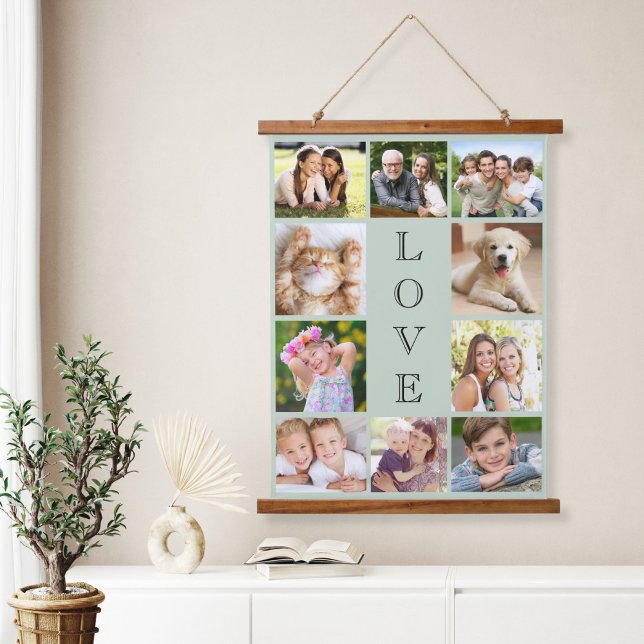 Tapisserie Suspendue Family Love 10 Photo Collage Sage (Créateur téléchargé)