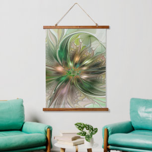 Tapisserie Suspendue Fantaisie Abstraite Moderne Fleur Fractale Colorée