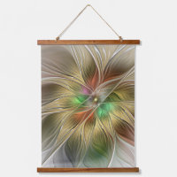 Fantaisie florale avec fractal abstrait moderne or