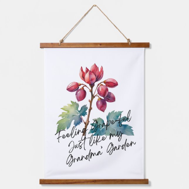 Tapisserie Suspendue Feeling Grapeful Grandma's Garden Floral Art Print (Recto)