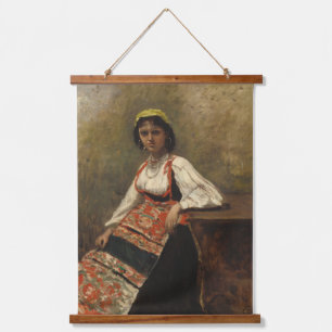 Tapisserie Suspendue Femme italienne (La Morieri) par Corot