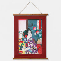 Femme portant en kimono à motif de chat, Yoshitosh