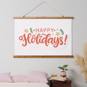 Tapisserie Suspendue Festive Happy Holidays Design