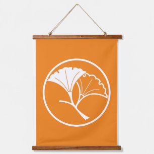 Tapisserie Suspendue Feuilles de ginkgo yin et yang en anneau filiforme