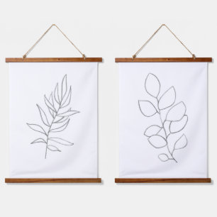 Tapisserie Suspendue Feuilles minimalistes