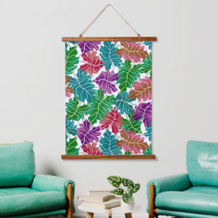 Tapisserie Suspendue Feuilles tropicaux colorés