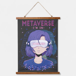 Tapisserie Suspendue Fille d'anime lunettes de réalité virtuelle Tapiss