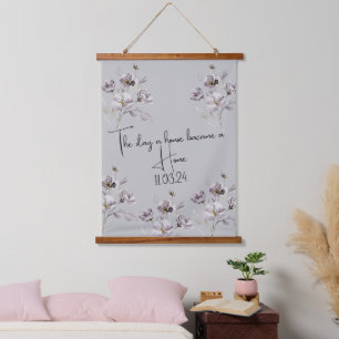 Tapisserie Suspendue Fleur d'aquarelle botanique "Maison devient une ma