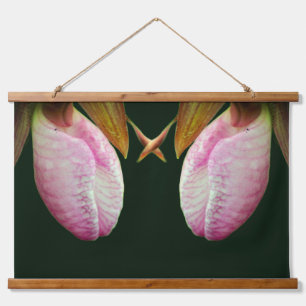 Tapisserie Suspendue Fleur de l'orchidée Cypripedium lady en miroir abs