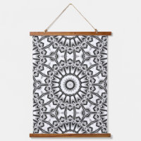Fleur de mandala géométrique monochrome