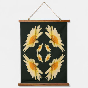 Tapisserie Suspendue Fleur de marguerite jaune en gros plan abstrait