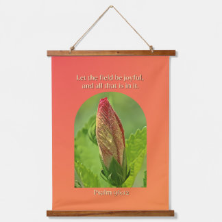 Tapisserie Suspendue Fleur d'Hibiscus avec des gouttes d'eau et versets