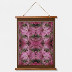 Tapisserie Suspendue Fleur Hibiscus rose Multiplié Vintage Abstrait