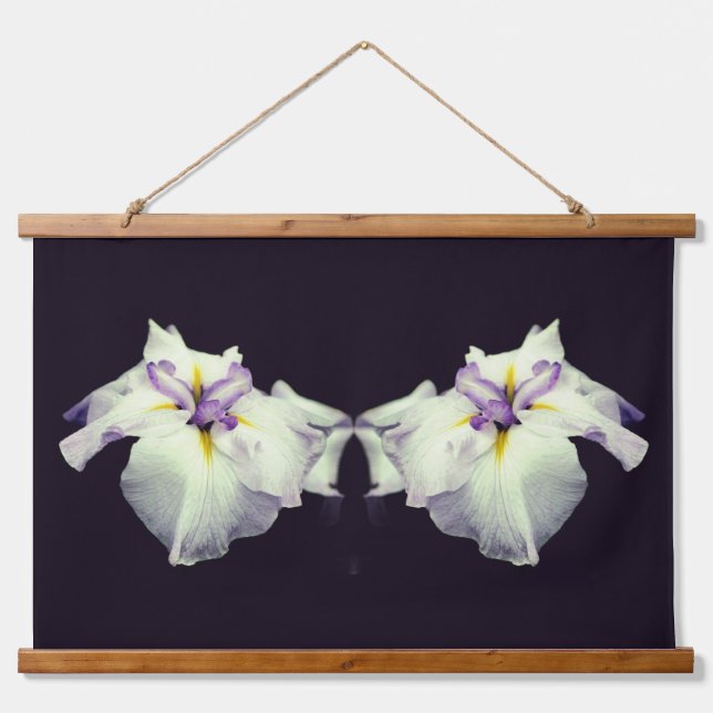 Tapisserie Suspendue Fleur Iris Japonaise En Fleur Abstraite (Devant)