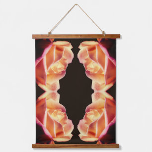 Tapisserie Suspendue Fleur teintée rose jaune Abstraite