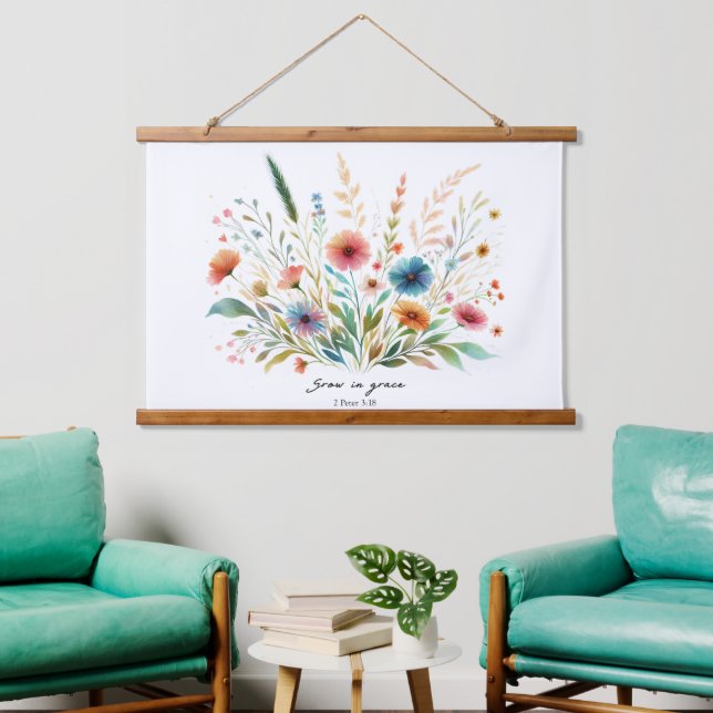 Tapisserie Suspendue Fleurir en grâce florale (Salon)