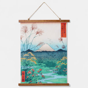 Tapisserie Suspendue Fleurs d'automne et le Mont Fuji, Hiroshige, Ukiyo