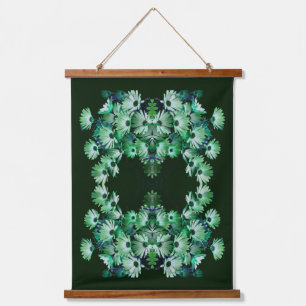 Tapisserie Suspendue Fleurs de marguerite africaines vertes Abstraites