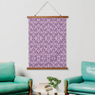 Tapisserie Suspendue Fleurs de motifs floraux Damas violet