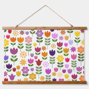 Tapisserie Suspendue Fleurs de style scandinave Grand Motif