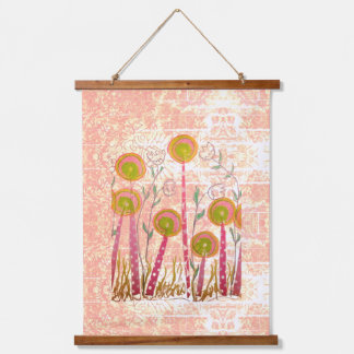 Tapisserie Suspendue Fleurs de Sucette Rose en Fleur