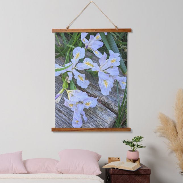 Tapisserie Suspendue Fleurs d'Iris Violet Clair (Chambre à coucher)