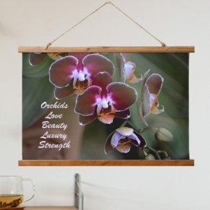 Tapisserie Suspendue Fleurs d'orchidées de marron exotique Photographie