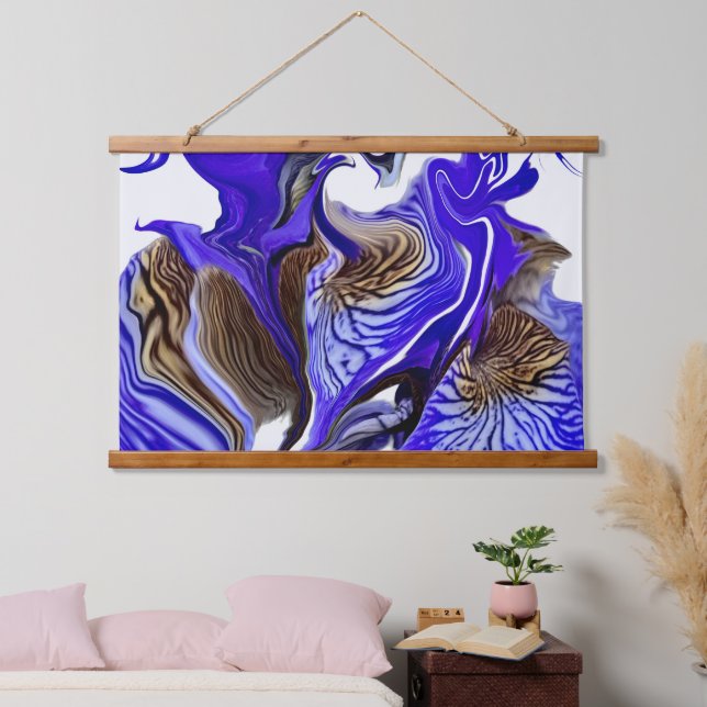 Tapisserie Suspendue Fleurs Iris Violets (Chambre à coucher)