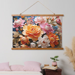Tapisserie Suspendue Fleurs magiques IA Art Peinture Beauté