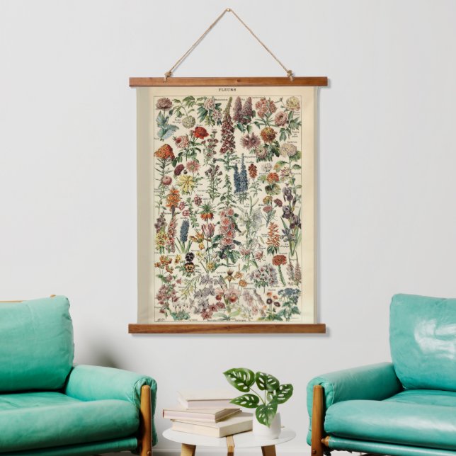 Tapisserie Suspendue Fleurs vintages par Adolphe Millot (Salon)