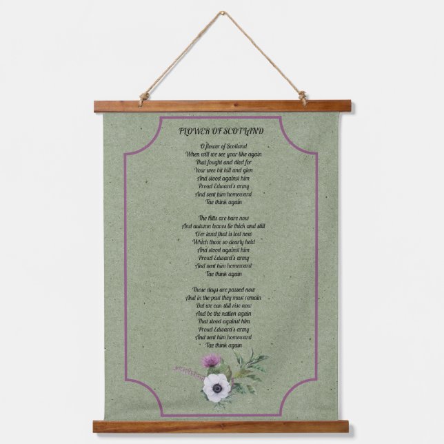 Tapisserie Suspendue Flower of Scotland Lyrics  Hanging Tapestry (Recto)