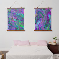 Flûtes et bulles d'art violet bleu fluides