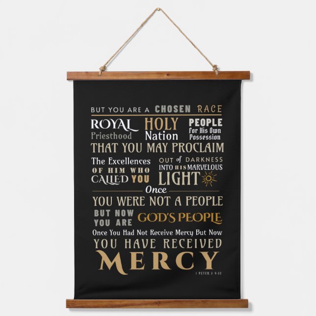 Tapisserie Suspendue Foi Chrétienne 1 Pierre 2:9-10 Vous Êtes Choisi Mu (Recto)