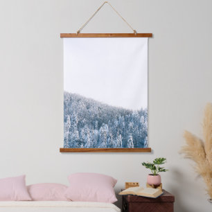Tapisserie Suspendue Forêt d'hiver d'épinette couverte de neige