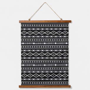 Tapisserie Suspendue Formes Aztec Motif gris noir