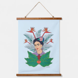 Tapisserie Suspendue Frida Kahlo   Oiseaux de Paradis Floral Graphic