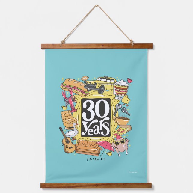 Tapisserie Suspendue FRIENDS™ | Graphisme 30 ans (Recto)