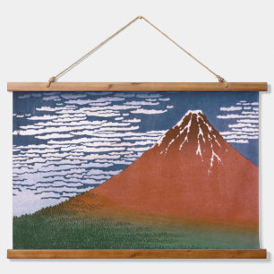 Tapisserie Suspendue Fuji rouge, volcan Aka Fujiyama Katsushika Hokusai